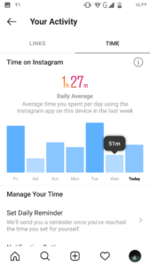 Your Activity instagram time