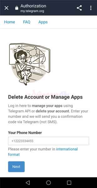 روش حذف حساب تلگرام