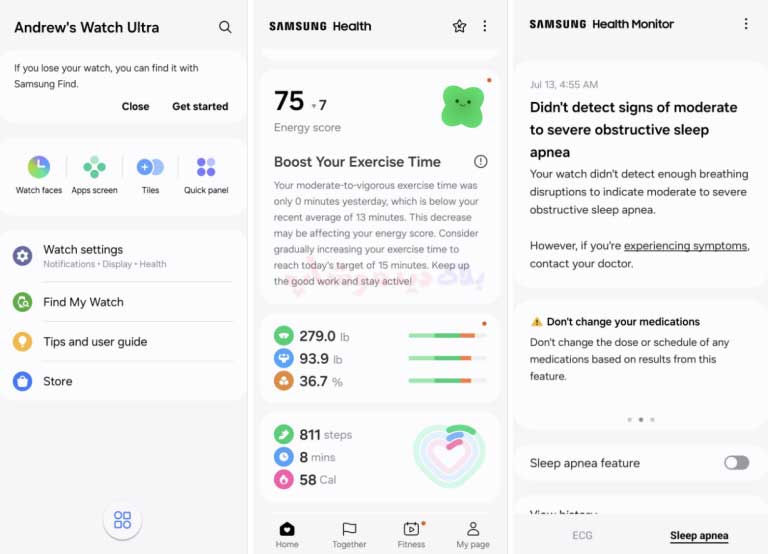 برنامه Samsung Health